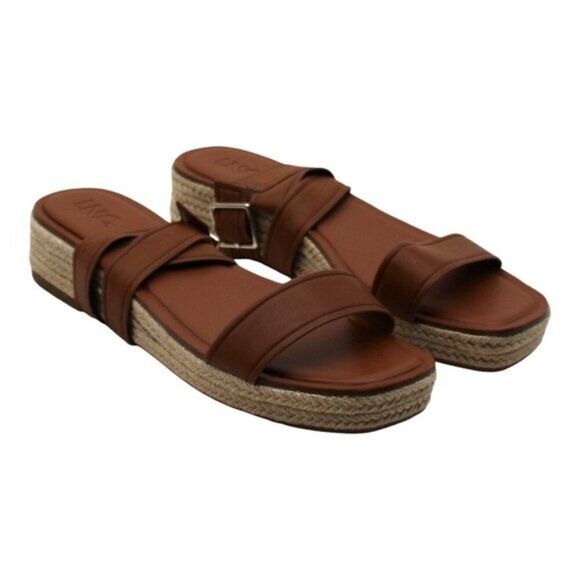 Inc Womens Brown 1 Platform Padded Ankle Strap Espadrille Shoes - Picture 3 of 9